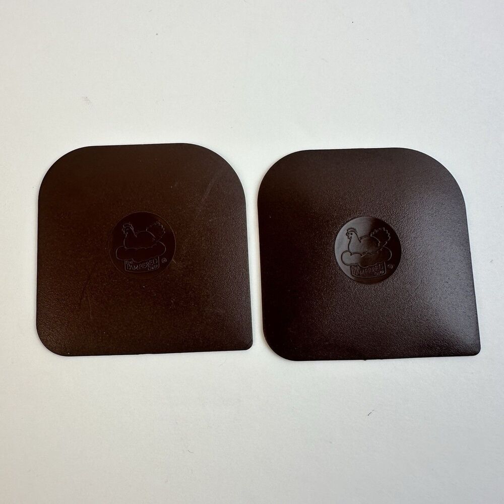 Pampered Chef Brown Nylon Plastic Pan Bowl Scrapers LOT of 2 #2610 Vintage USA